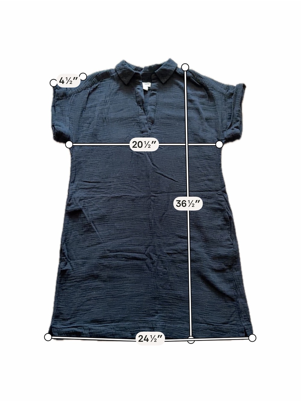 J. Crew Navy Short-Sleeve Polo Mini Dress
